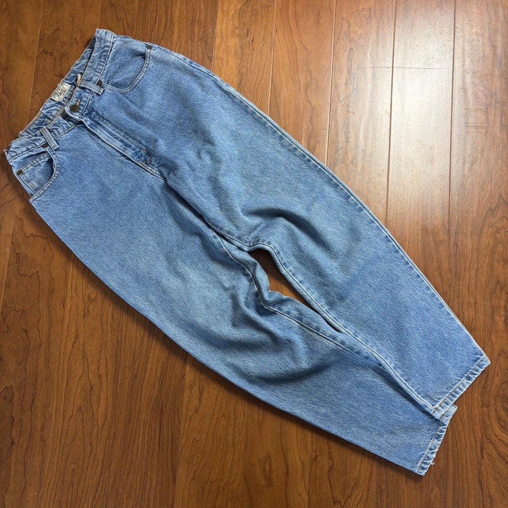 Vintage Bass High Waisted Mom Jeans Womens 10 Blue Cotton Denim Tapered Leg 90s